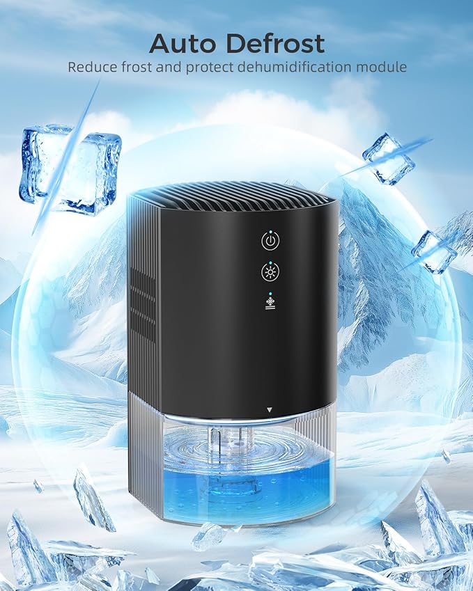 Dehumidifiers for Home, 33oz Dehumidifier for Bedroom with Auto Shutoff, Auto Defrost, Ultra-Quiet Energy Saving for Bathroom Closet Wardrobe Office RV (330sq. ft)