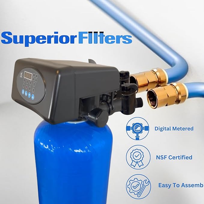 SUPERIOR Whole House Water Softener System - 32,000 Grains Whole House Water Softener (works with salt or potassium) Digital Metered Control Head (32,000 Grains) - NSF Certified (32,000)