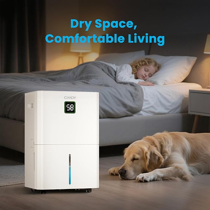 84 Pints Dehumidifier for Spaces up to 5000 Sq. Ft, Dehumidifier for Home, Basements and Large Rooms with Drain Hose and 1.45 Gallons Water Tank