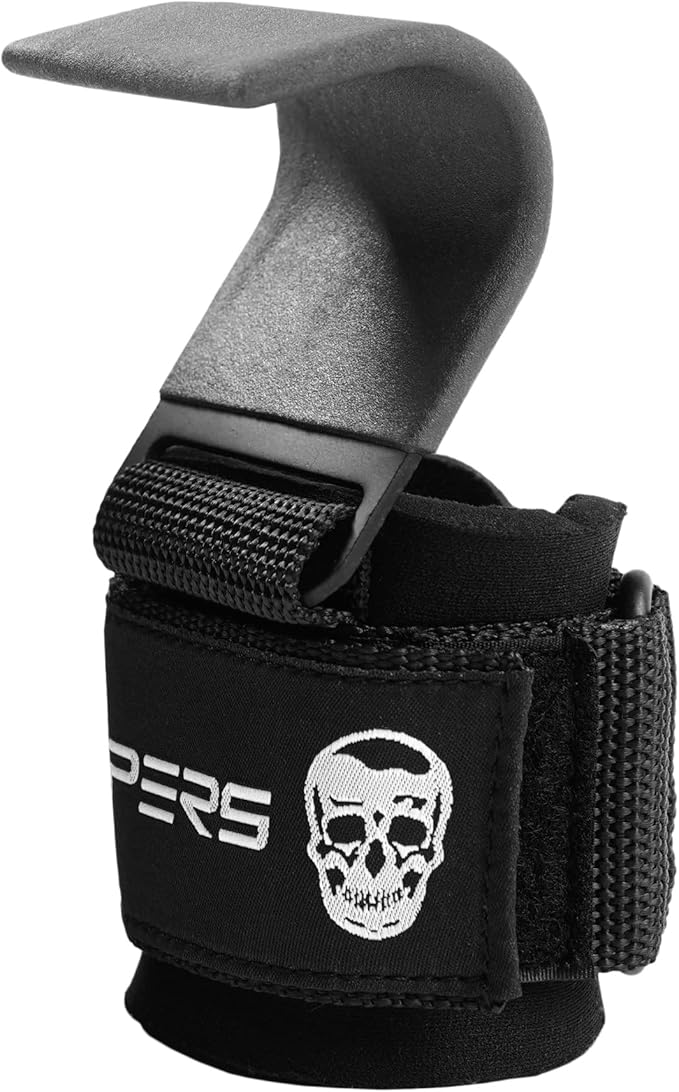 Gymreapers Weight Lifting Hooks (Pair), Heavy Duty Power Wrist Straps Hand Grip Support For Deadlifts, Pull Ups, Shrugs - Gym Gloves For Men and Women-FlexoryFit