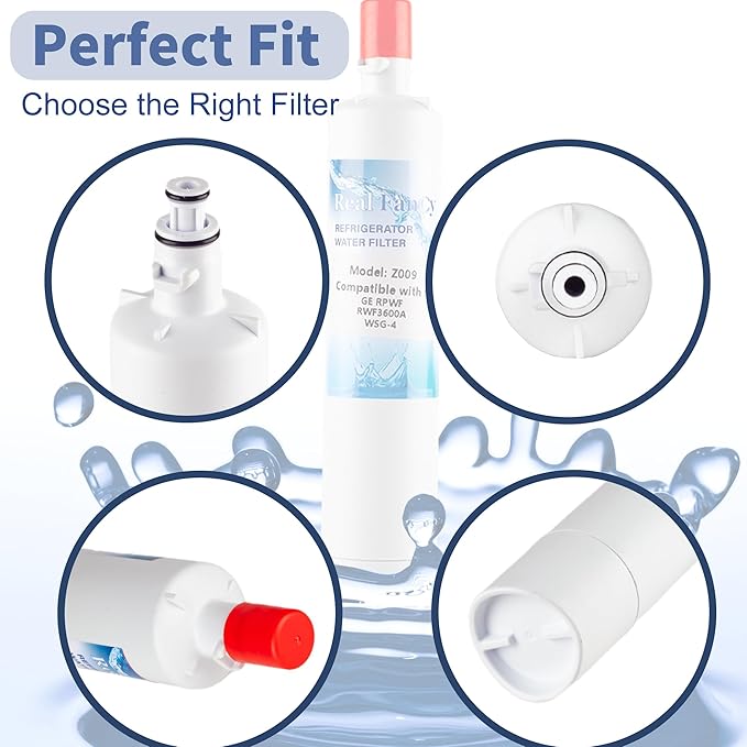Water Filter Replacement for GE® RPWF (Without CHIP) Refrigerator Water Filter, Compatible with RWF1063, RWF3600A, WDS-RPWF, WSG-4, DWF-36, R-3600, AQF-RPWF, MPF15350, 2 Pack