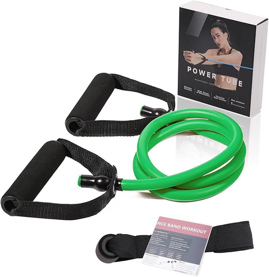 Resistance Bands with Handles for Working Out Women and Men, Exercise Bands with Door Anchor, Stretch Bands for Home Workouts, Simple Guide Included-FlexoryFit