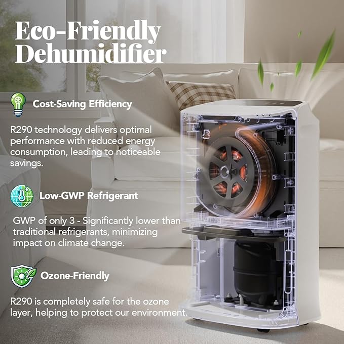 5000 Sq.Ft Energy Star 2024 Dehumidifier, Max 90 Pint Smart Wifi Humidity Control Dehumidifier for Home, Basement, Large Rooms, 1.45 Gallon, 3 Modes, Auto Defrost, 24H Timer, Child Lock