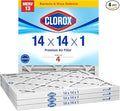 Clorox Air Filters 14x14x1 Furnace Filter, MERV 13 Pleated HVAC AC Furnace Air Filters, MPR 1500 & FPR 10 – Pack of 4