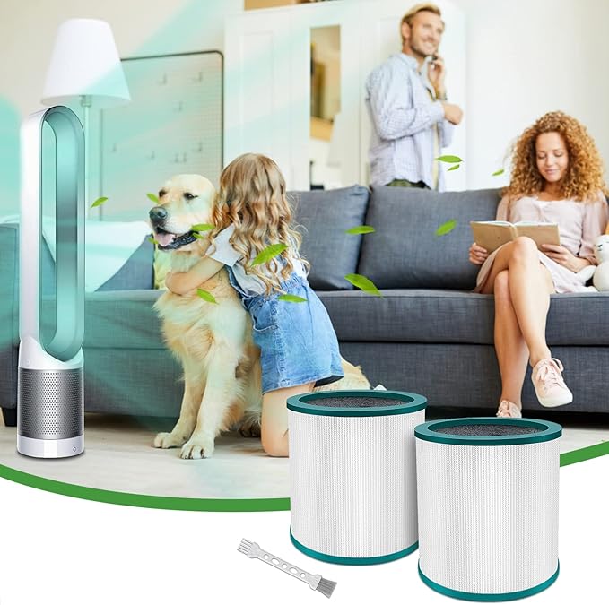TP01 TP02 Replacement Filter 4 Pack Compatible with Dyson Pure Cool Link TP01, TP02, TP03, BP01, AM11 Tower, 360° True Filter, Compare to Part # 968126-03