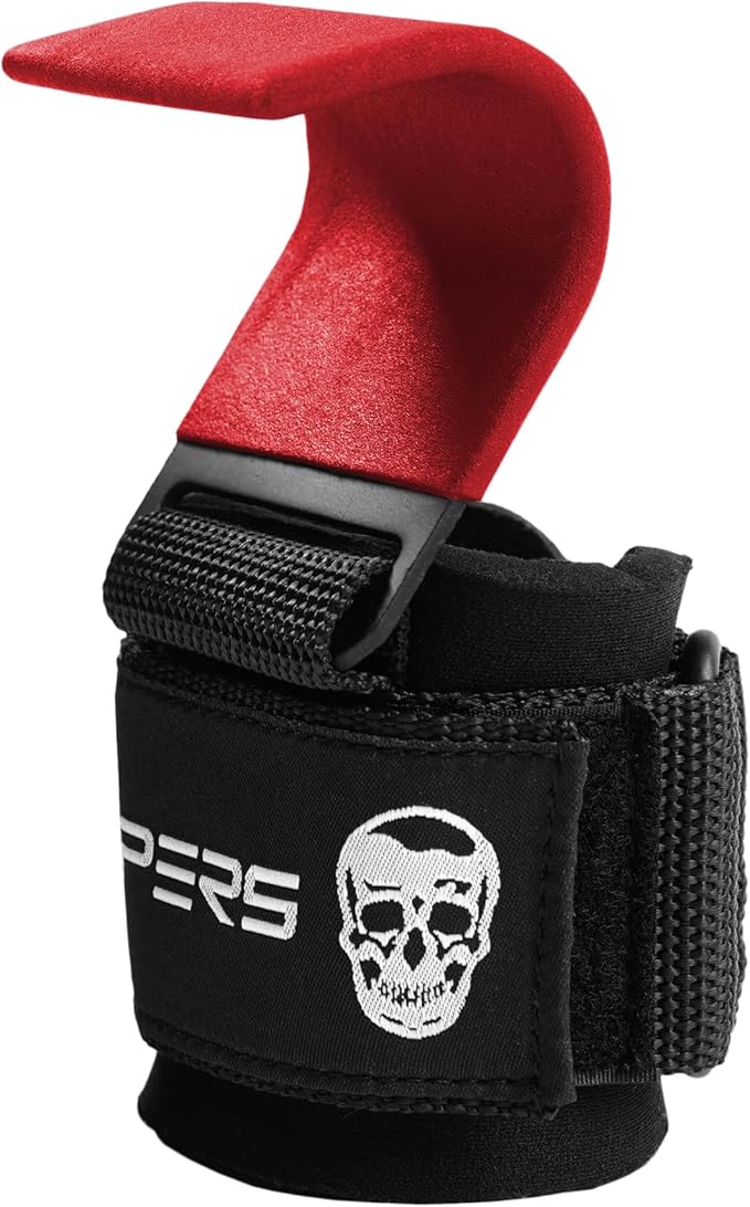 Gymreapers Weight Lifting Hooks (Pair), Heavy Duty Power Wrist Straps Hand Grip Support For Deadlifts, Pull Ups, Shrugs - Gym Gloves For Men and Women-FlexoryFit