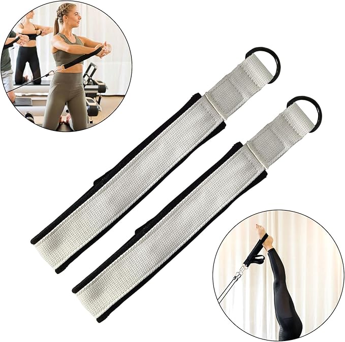 Pilates Double Loop Straps for Reformer, D Ring Straps Handle, Yoga Exercise Straps, 2 PCS-FlexoryFit