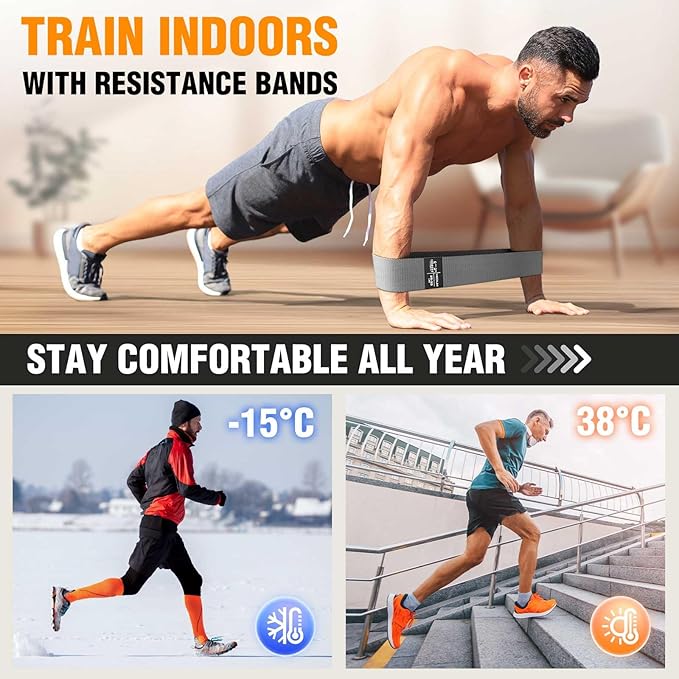 Fabric Resistance Bands for Working Out - Exercise Bands for Women and Men, Booty Bands for Legs and Glute, Yoga, Pilates, Rehab, Fitness and Home Workout-FlexoryFit