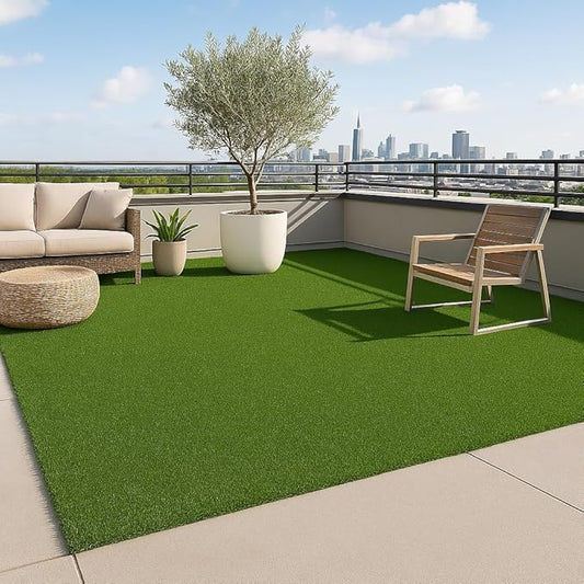 Ottomanson Artificial Turf Golf Hitting Mat 4' x 6'6" Indoor/Outdoor Waterproof Synthetic Fake Grass for Putting Practice Baseball Football Sports Gym Backyard, Custom Size 2' up to 30'