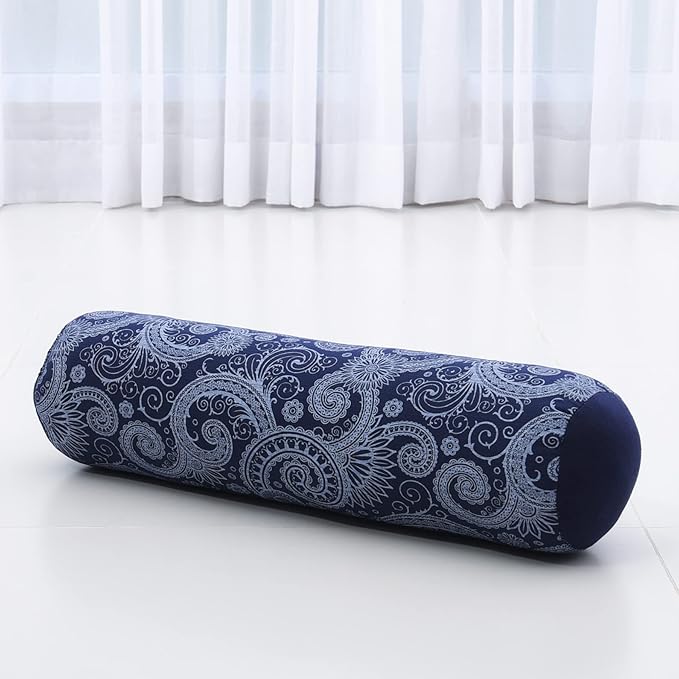 Leewadee Small Yoga Bolster – Shape-Retaining Cervical Neck Roll, Tube Pillow for Comfortable Reading, Kapok Filling, 22 x 6 x 6 inches-FlexoryFit