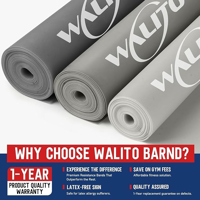 WALITO Resistance Bands for Working Out, Exercise Bands for Women and Men, Workout Bands for Physical Therapy, Stretch, Recovery, Pilates, Rehab, Strength Training and Home Gym-FlexoryFit