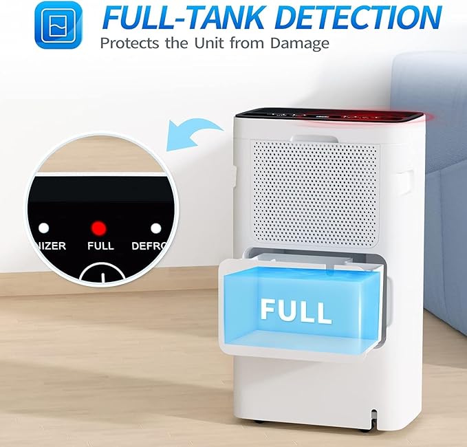 AIRPLUS 1,500 Sq. Ft Dehumidifier for Basement, 30 Pints Powerful Dehumidifier for Home, Large Rooms, Bedrooms, Sufficient Capacity Water Tank with Drain Hose (AP2011N)