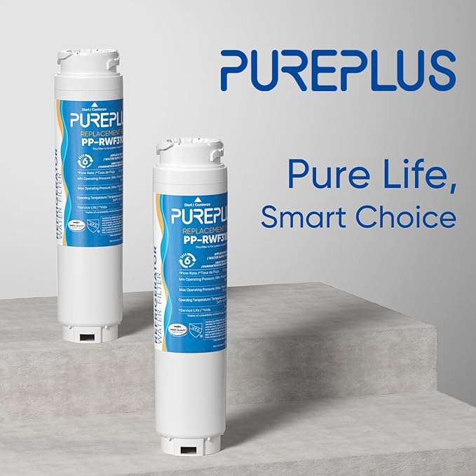 PUREPLUS 9000194412 Refrigerator Water Filter Replacement for Bosch Ultra Clarity BORPLFTR10, REPLFLTR10, 644845, B26FT70SNS, B22CS30SNS, B22CS80SNS, B22CS50SNS, Haier 0060820860, 3PACK