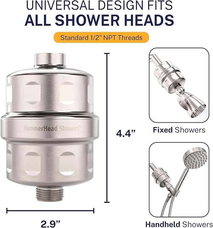 HammerHead Showers® Solid Metal Shower Head Filter – KDF 55 Shower Filter - Image 3