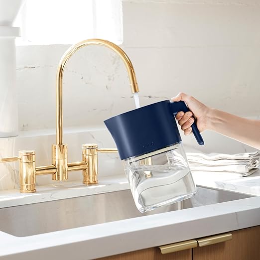 LARQ Water Filter Pitcher 1.9L (8-Cup) – Nano Zero Filter Removes Chlorine, Lead, PFAS & More – Monaco Blue