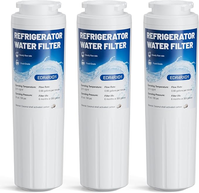 EDR4RXD1 Compatible with UKF8001,Filter 4,4396395,UKF8001AXX,PURICLEAN II, UKF8001AXX-200,UKF8001P,469006 Water Filter, Pack of 3,By YPMQY