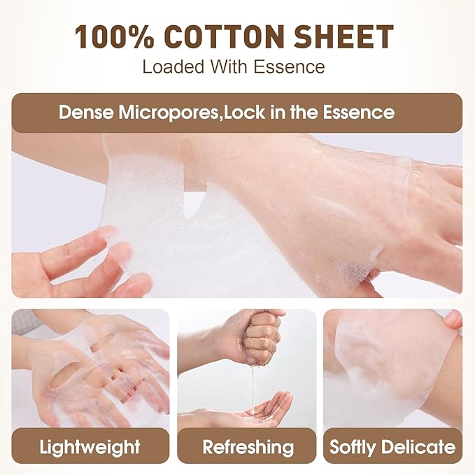 120 Pack Collagen Essence Sheet Face Masks Skincare, Moisturizing & Hydrating Face Mask for Skin Care, Bulk Face Masks for All Skin Types, Spa Party Gifts for Women (12 Types x 10 Pcs)-FlexoryFit
