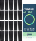 JJI Ceiling Fan Air Filter - Activated Charcoal Ceiling Fan Filters for Pets - Ceiling Fan Blades Shape Design - Easily Sticks on Ceiling Fan Blade Top (20Pack)