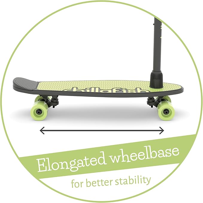 Chillafish Skatieskootie Customizable Training Skateboard and Lean-to-Steer Scooter with Detachable Stability Handlebar, Ages 3+-FlexoryFit