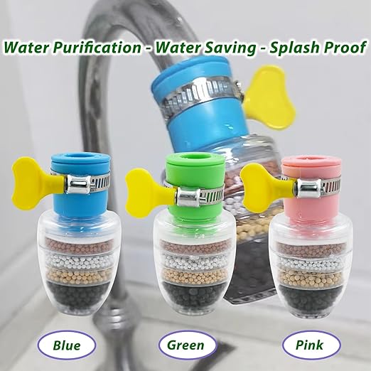 3 Pcs Faucet Water Filter,6 Layer Cartridge Activated Carbon Filters Water Filter Faucet Replacements for Sink Applicable 1/2inch - 3/4inch Faucet