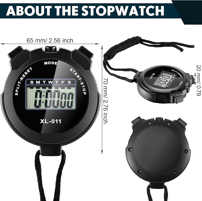 Kanayu 28 Pcs Multi Function Digital Stopwatch Timer Bulk Sports Stopwatch with Lanyard Date Time Alarm Timer for Coach Swimming Running Sports Train-FlexoryFit