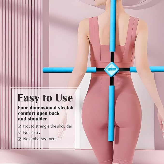 Back Straightener Posture Corrector|Yoga Stick Stretching Tool for Women and Men|Portable Posture Corrector Pole,Stretch Mobility Stick, Physical Workout Exercise Dowel-FlexoryFit