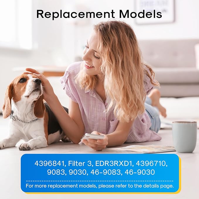 Replacement for 4396841, EDR3RXD1, Everydrop® Filter 3, 4396710, Kenmore® 9083, 9030, 46-9083, 46-9030, Refrigerator Water Filter, 3 PACK