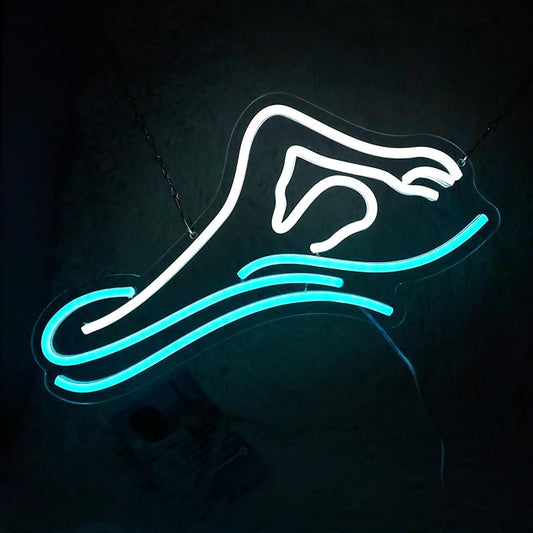 Man Swim Neon Sign For Swimming Pool Club Wall Sign Decor Teen Boy Sports Gifts Man Cave Game Room Bar Pub 16.5"×8.7"-FlexoryFit