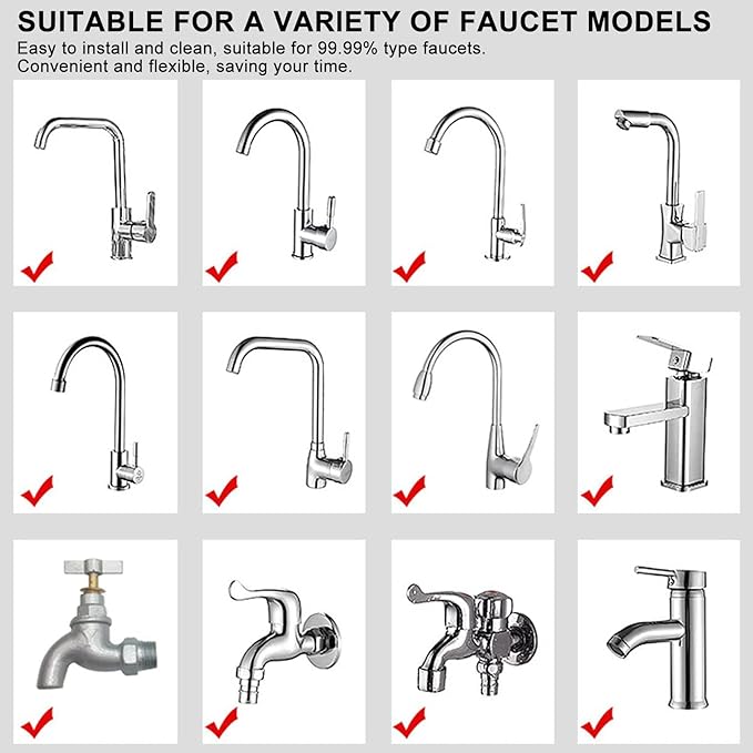 YOTAN Sink Water Filter Faucet, Sink Faucet Filter 360°Rotating, Bathroom Faucet Filter Removes Fluoride Hard Water, Faucet Purifier for Home Kitchen Sink (2 Pcs)