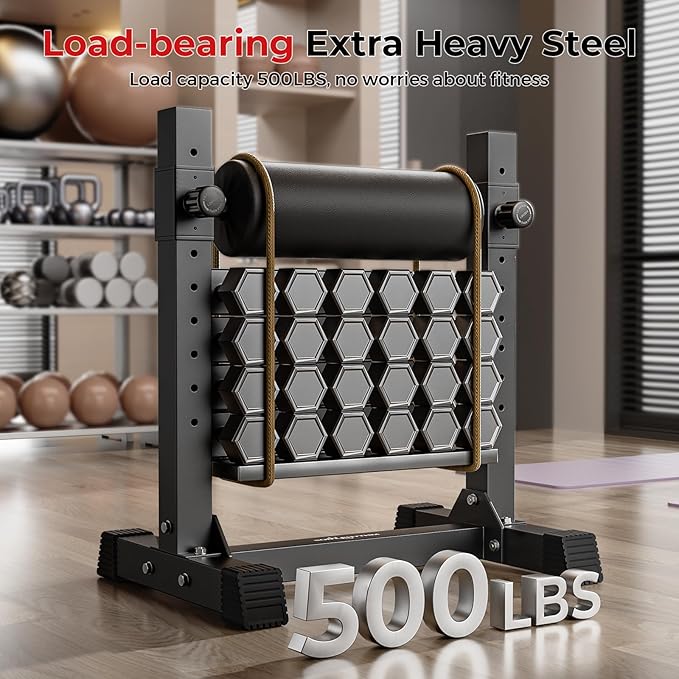 BODYRHYTHM Bulgarian Split Squat Stand, Single Leg Squat Roller Stand with 9 Adjustable Roller Heights for Squats, Leg Lunges, Lower Body Training.-FlexoryFit