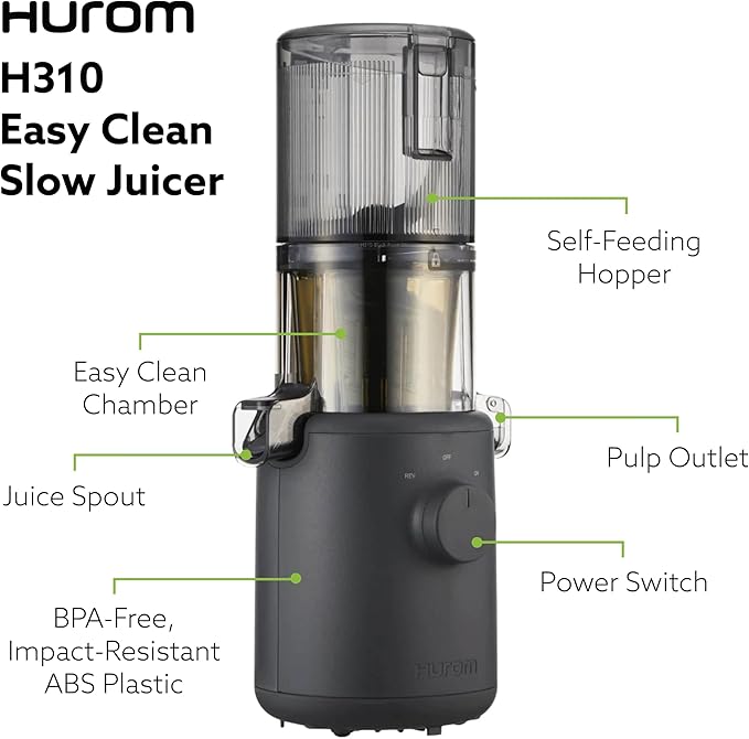Hurom H310A Personal Self Feeding Slow Masticating Juicer (Matte Black)-FlexoryFit