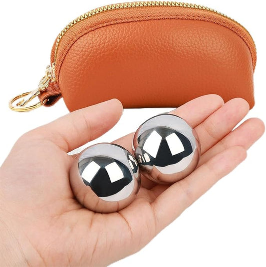 1.5-inch Baoding Balls with Chime: Stainless Steel Baoding Balls, Hand Massage, Meditation Balls — Suitable for Home/Office Exercise, Stress Relief, Anxiety Reduction, and as Holiday Gifts-FlexoryFit