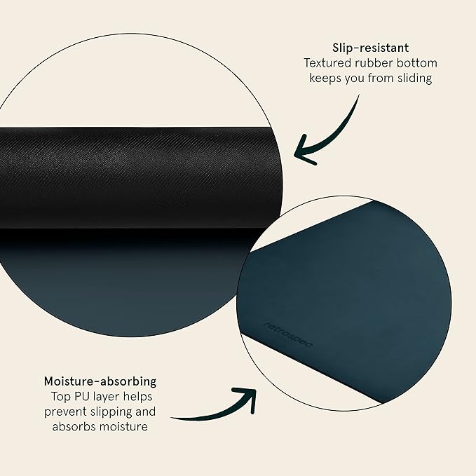 Retrospec Laguna 5mm Yoga Mat - Fitness Mat for Women, Men & Children, Slip-Resistant and Moisture Absorbing Exercise Mat for Home, Pilates, Yoga and Floor Workouts-FlexoryFit