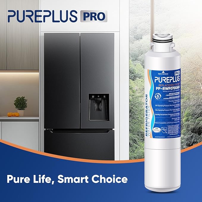 PUREPLUS DA29-00020B NSF/ANSI 53&42 Certified Replacement for SAMSUNG Fridge RF28HFEDTSR, RF263BEAESG, RF263BEAESR AA, HAF-CIN/EXP, RF28HMEDBSR/AA, RWF0700A Refrigerator Water Filter, 3PACK