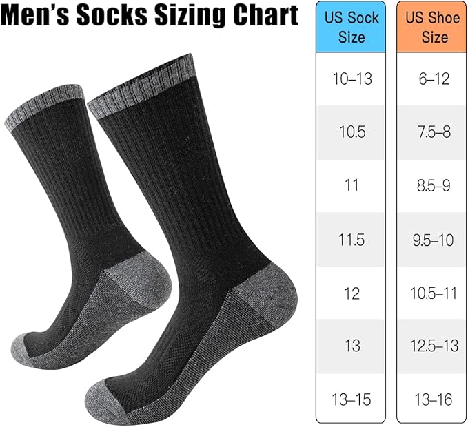 JOYNÉE 8 Pairs Mens Breathable Athletic Crew Socks Arch Support Cushioned Socks for Hiking Sports Running,Sock Size:10-13-FlexoryFit
