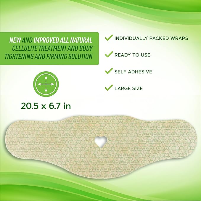 Toning Firming Body Sculpting Wrap for Definition – All Natural Anti Cellulite Wrap – Sculpting Body Applicator – New and Improved Solution for Arms, Legs, and Tummy (15 WRAPS)