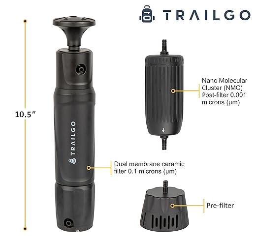Tactical XR Water Filtration System Survival Gear and Supplies Military Grade - High-Volume 3-Stage Portable Purification Filter - Camping, Backpacking, Hiking, Emergency Preparedness Items