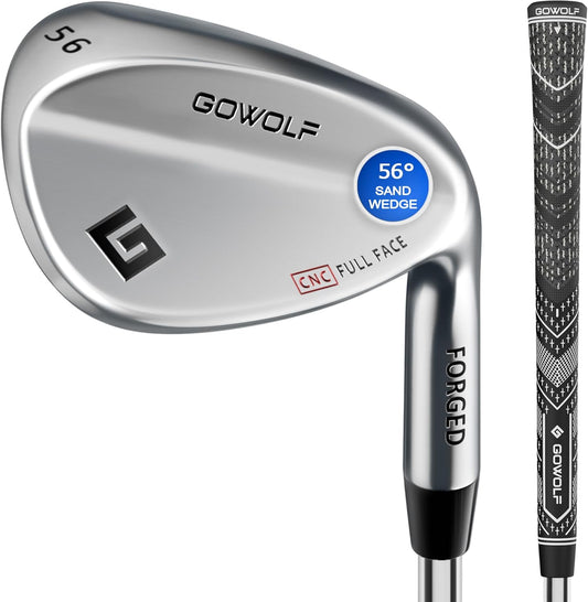 Gowolf Forged Golf Wedges 50/52/54/56/58/60/69 Degree Single or Sets for Men, Right Hand Premium Full Face Gap Wedge Sand Wedge Lob Wedge Golf Club, Great Golf Gifts - CNC Milled Face for More Spin