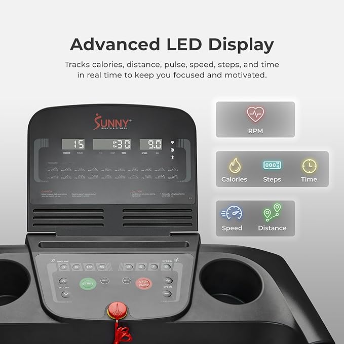 Sunny Health & Fitness Smart Wi-Fi Treadmills-FlexoryFit