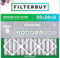 Filterbuy 20x20x2 Air Filter MERV 8 (MPR 700) Dust Defense Replacement (1-Pack), Electrostatic Pleated HVAC AC Furnace Filters, Made in USA (Actual Size: 19.50 x 19.50 x 1.75)