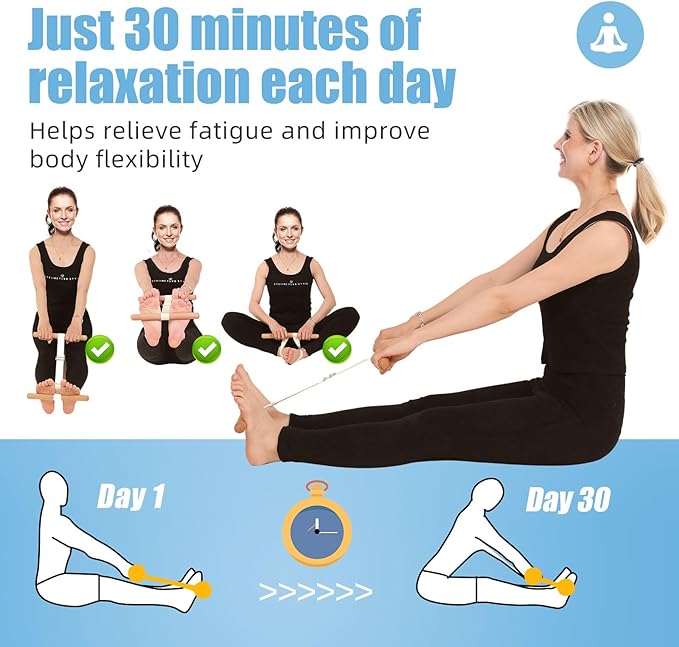 –Innovative Stretching Equipment for Enhanced Flexibility, Pain Relief, and Improved Mobility. it Improves Posture and Offers Adjustable Length Easily Perform Yoga and Stretching, and at Home!-FlexoryFit