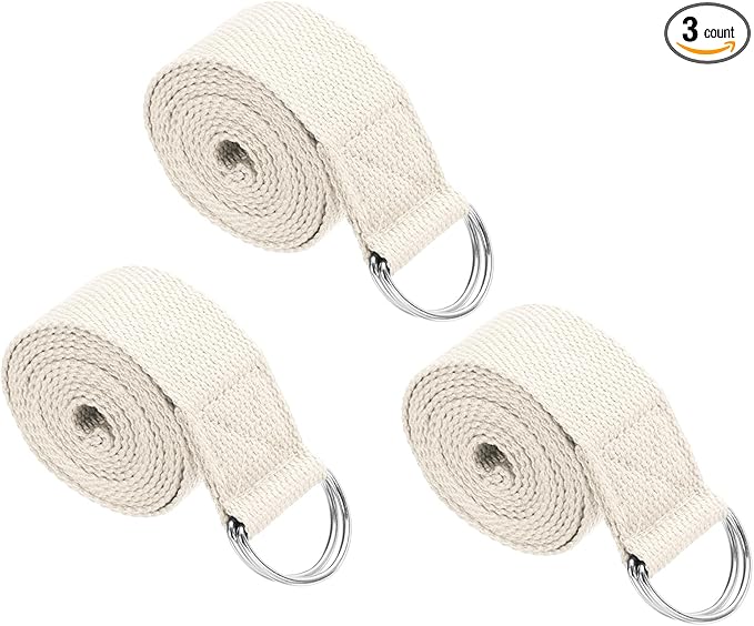 PATIKIL Yoga Strap for Stretching Cotton Yoga Belt with Adjustable Metal D-Ring Buckle Stretch Band for Fitness Pilates-FlexoryFit