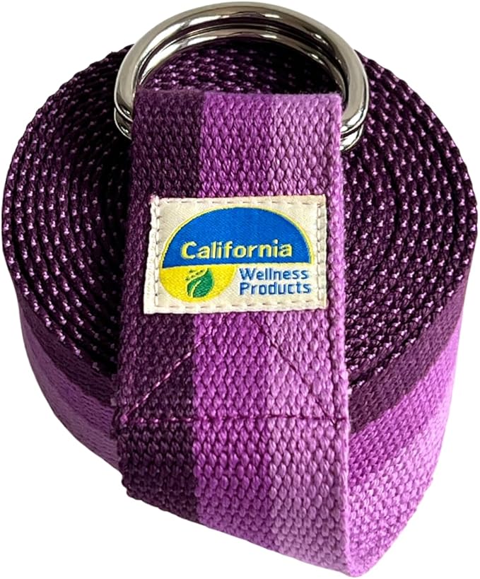 California Yoga Strap | Yoga Belt with Safe Adjustable D-Ring Buckle for Pilates | Stretching Strap | Exercise Bands | Physical Therapy | Improves Sitting Posture-FlexoryFit