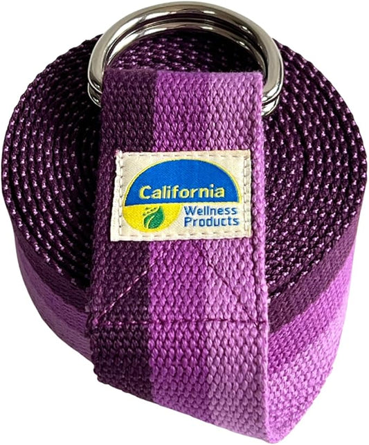 California Yoga Strap | Yoga Belt with Safe Adjustable D-Ring Buckle for Pilates | Stretching Strap | Exercise Bands | Physical Therapy | Improves Sitting Posture-FlexoryFit