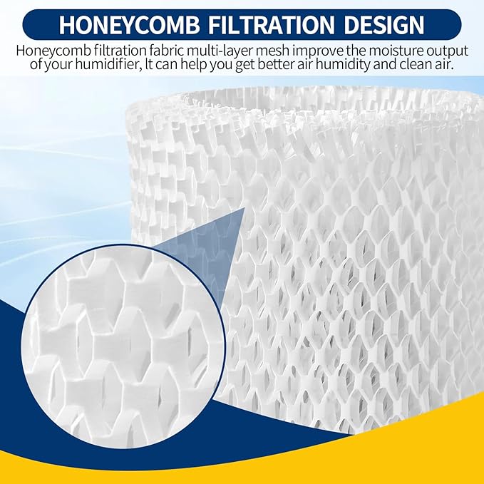 Humidifier Replacement Filter Compatible with Canopy Bedside and Nursery Humidifier,Made with Wood Pulp, Paper Filter, 6-Pack