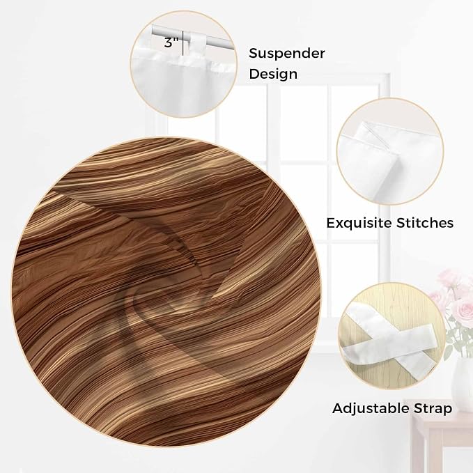Brown Western Living Room Curtains 96 Inch Length, Window Curtains Tab Top - Image 6