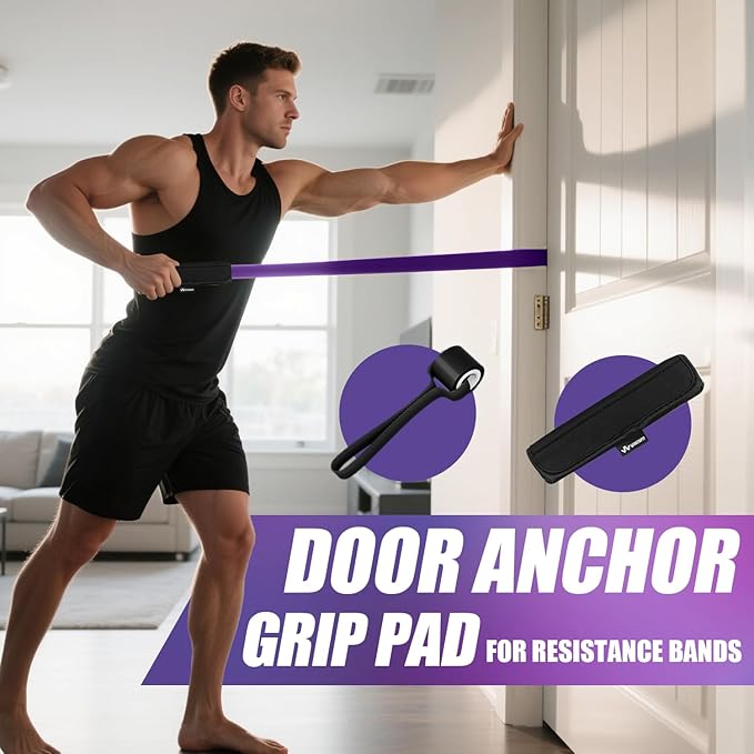 WHATAFIT Resistance Bands, Pull Up Assistance Bands, Exercise Bands, Workout Bands Set for Men and Women Home Fitness, Body Stretching, Strength Training, Physical Therapy-FlexoryFit