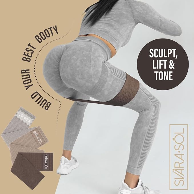 Fabric Resistance Bands Set of 3 for Legs, Glutes, Arms, Booty Bands for Women and Men, Resistance Bands for Working Out, Physical Therapy, Strength Training, Elastic Bands for Exercise-FlexoryFit