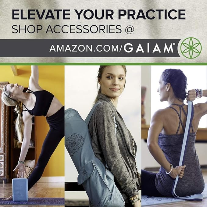 Gaiam Yoga Mat - Premium 5mm Print Thick Non Slip Exercise & Fitness Mat for All Types of Yoga, Pilates & Floor Workouts (68" x 24" x 5mm)-FlexoryFit