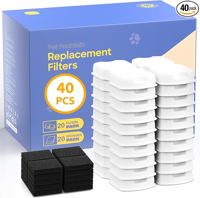 Cat Water Fountain Filters: 40 Cat Fountain Filter Replacement by ATMZIQXR